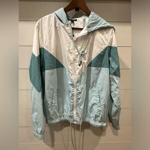 Papermoon Women's Teal and Cream Lightweight Jacket - size Large